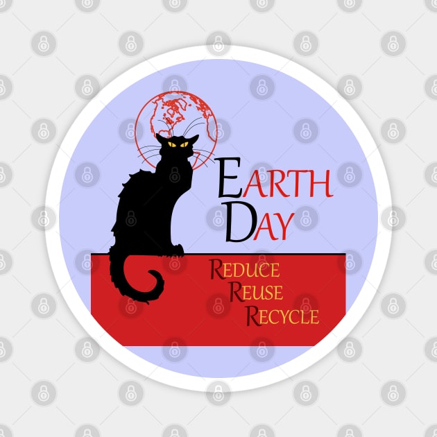 Chat Noir Earth Day Magnet by HolidayBug